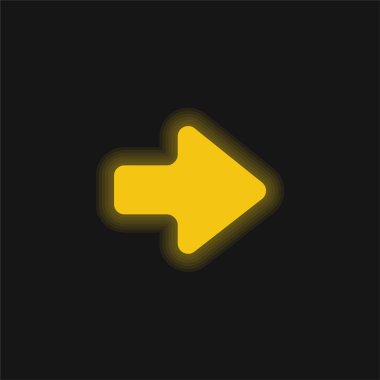 Ok Sağa Parlayan sarı neon simgesini gösteriyor