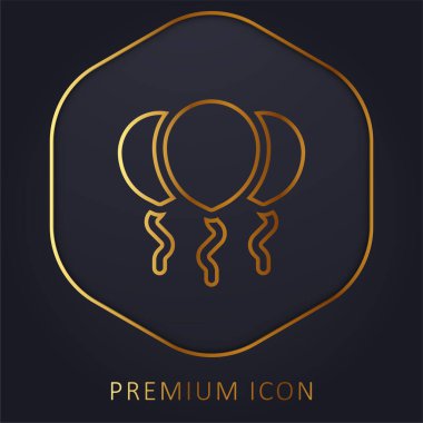 Balon altın çizgisi prim logosu veya simgesi