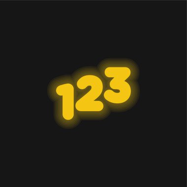 123 Numara: Parlayan sarı neon simgesi