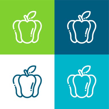 Bell Pepper Düz Renk en az simge seti