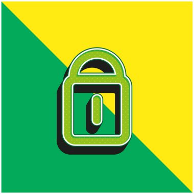 Yeşil ve sarı modern 3d vektör simgesini engelle