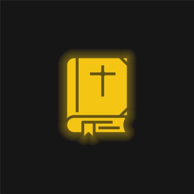 İncil sarı parlak neon simgesi