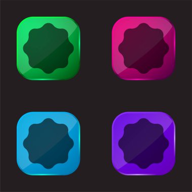 Dört renkli cam düğme simgesi