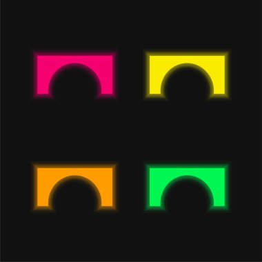 Arch four color glowing neon vector icon clipart