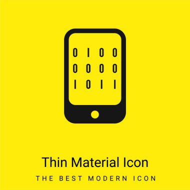 Binary Data Of A Computer minimal bright yellow material icon clipart