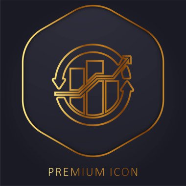 Çubuk Çizelgesi Altın Çizgi prim logosu veya simgesi