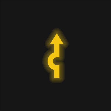 Arrow yellow glowing neon icon clipart