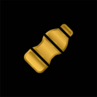 Şişe altın kaplama metalik simge veya logo vektörü