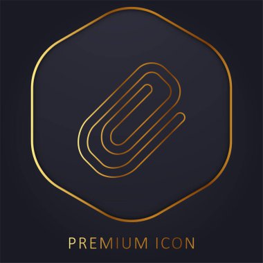 Eklenti Bir Kağıt Ataç Çapraz Sembolü Altın çizgi prim logosu veya simgesi