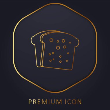 Breakfast Bread Toasts golden line premium logo or icon clipart