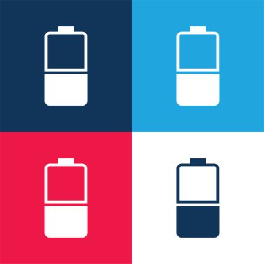 Pil mavi ve kırmızı dört renk minimal simge kümesi