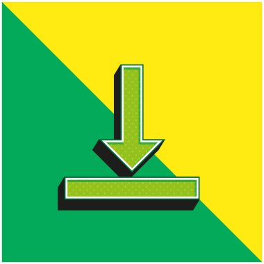 Yeşil ve sarı modern 3d vektör simgesini hizala