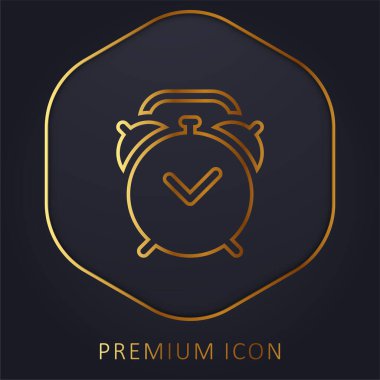 Alarm Saati altın çizgi premium logosu veya simgesi