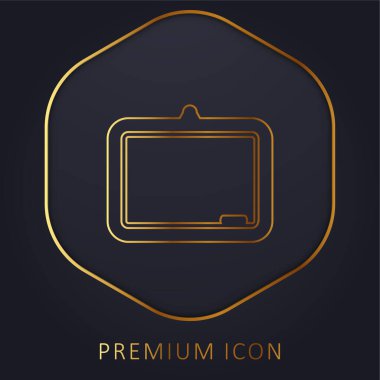 Karatahta altın çizgi prim logosu veya simgesi