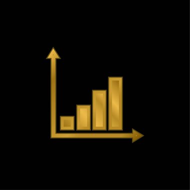 Çubuk Grafik altın kaplama metalik simge veya logo vektörü