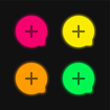 Parlayan dört neon vektör simgesi ekle
