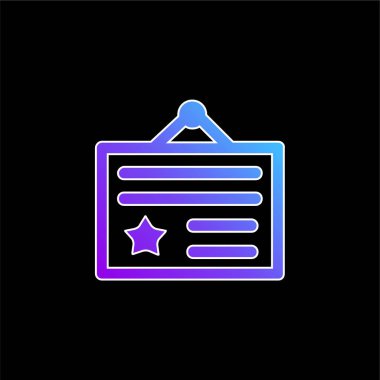 Ödül Sertifikası mavi eğimli vektör simgesi