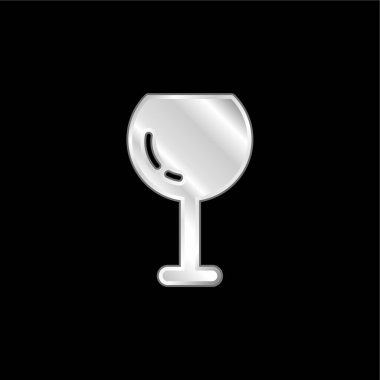 Big Wine Glass gümüş kaplama metalik ikon