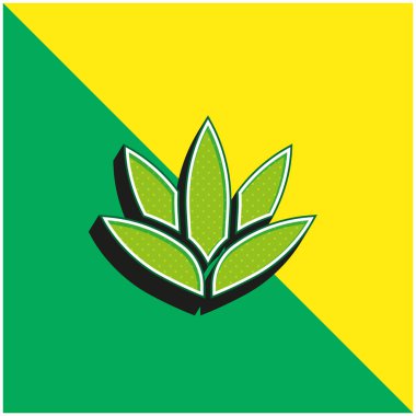 Agave Yeşil ve sarı modern 3d vektör simgesi logosu