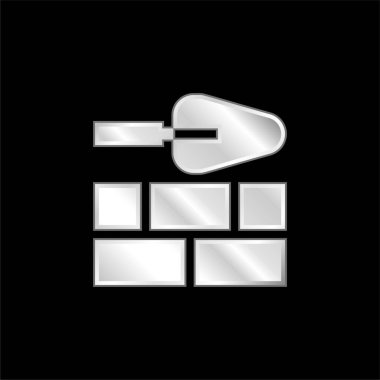 Tuğla Duvar gümüş kaplama metalik simge