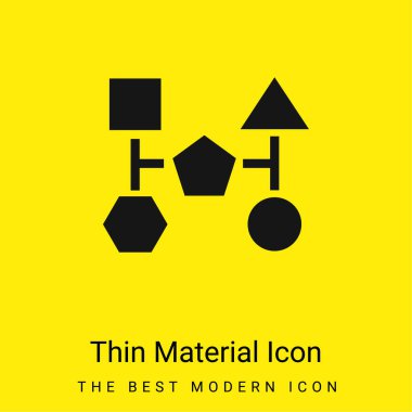 Siyah Şekillerin Blok Şemaları Asgari parlak sarı malzeme simgesi