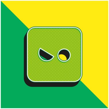 Kızgın Yeşil ve sarı modern 3D vektör simgesi logosu