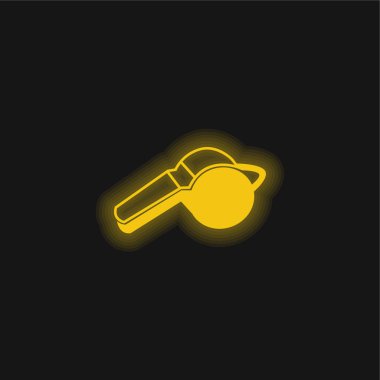 Siyah ve Beyaz Islık Değişkeni sarı parlak neon simgesi