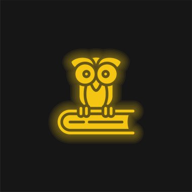 Kitap sarı parlak neon simgesi