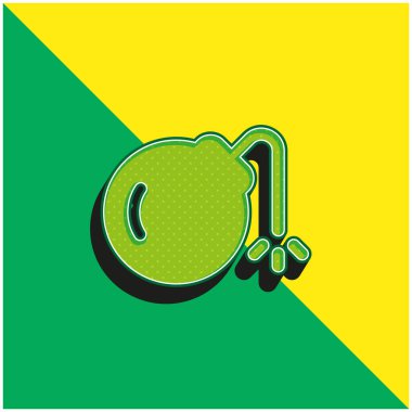 Bomba Yeşil ve Sarı modern 3D vektör simgesi logosu