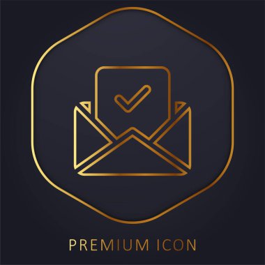 Altın çizgi prim logosunu veya simgesini onayla