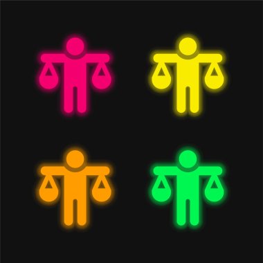 Balance four color glowing neon vector icon clipart