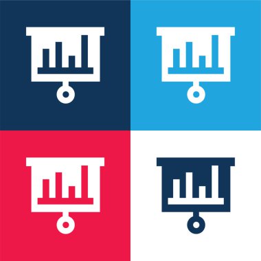 Çubuk Tablosu Mavi ve Kırmızı En düşük simge kümesi