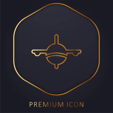 Uçak altın çizgisi prim logosu veya simgesi