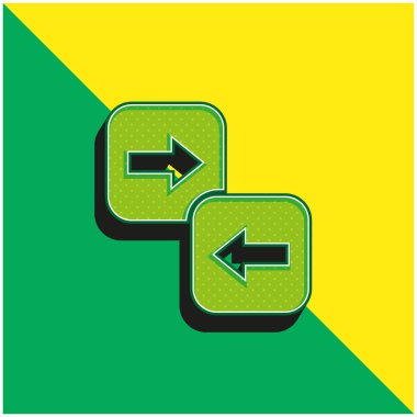 Ok Yön Yeşil ve Sarı Modern 3D vektör simgesi logosu