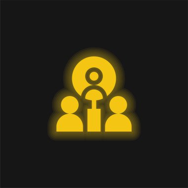 En İyi Çalışan sarı parlak neon simgesi