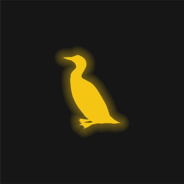Kuş Balıkçıl Biçimli Sarı Parlak Neon simgesi