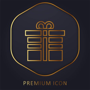 Doğum günü altın çizgisi prim logosu veya simgesi