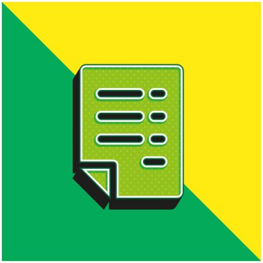 Bill Green ve sarı modern 3D vektör simgesi logosu