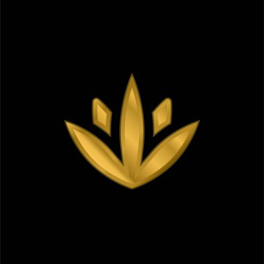 Agave altın kaplama metalik simge veya logo vektörü