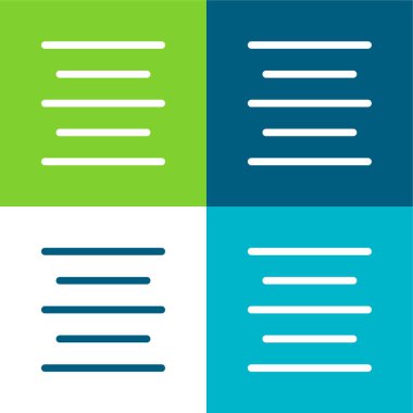 Merkezi Düzleştir 4 renk en küçük simge seti