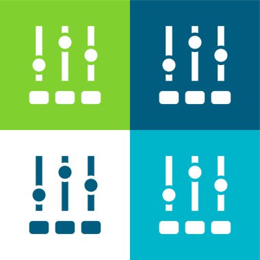 Düz dört renk simge setini ayarla