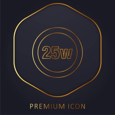 25 Watts Lamp Indicator golden line premium logo or icon clipart