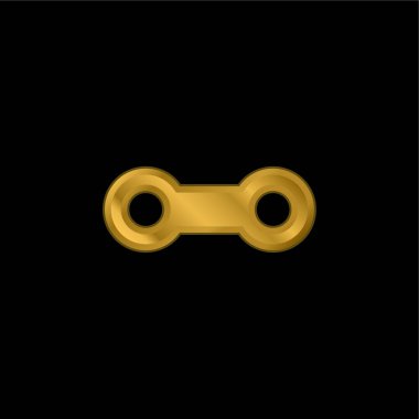 Dürbün altın kaplama metalik simge veya logo vektörü