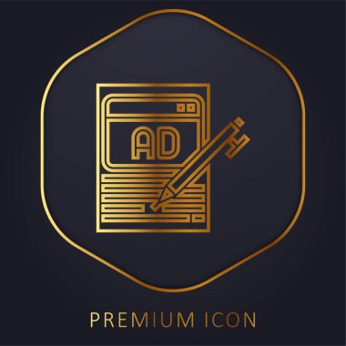 Altın çizgi prim logosu veya simgesi reklamı