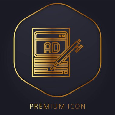 Advertising golden line premium logo or icon clipart
