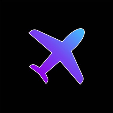 Uçak mavi gradyan vektör simgesi