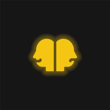 Bipolar sarı parlayan neon simgesi