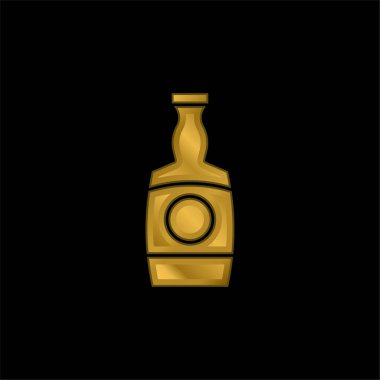 Brandy altın kaplama metalik simge veya logo vektörü