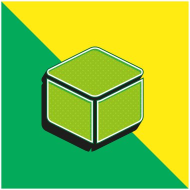 3d Green and yellow modern 3d vector icon logo clipart