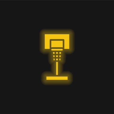 Basketbol sarı parlak neon simgesi